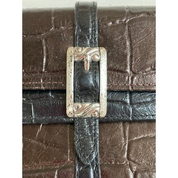 BRIGHTON LARGE BROWN, BLACK LEATHER ANIMAL PRINT WALET - Picture 5 of 16